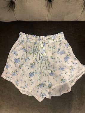 DOEN White Floral Tie-Waist Women’s Shorts